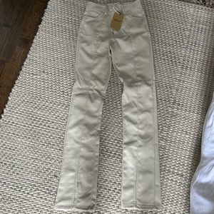 Slit Hem Faux Leather pants